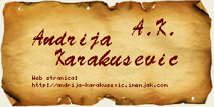 Andrija Karakušević vizit kartica